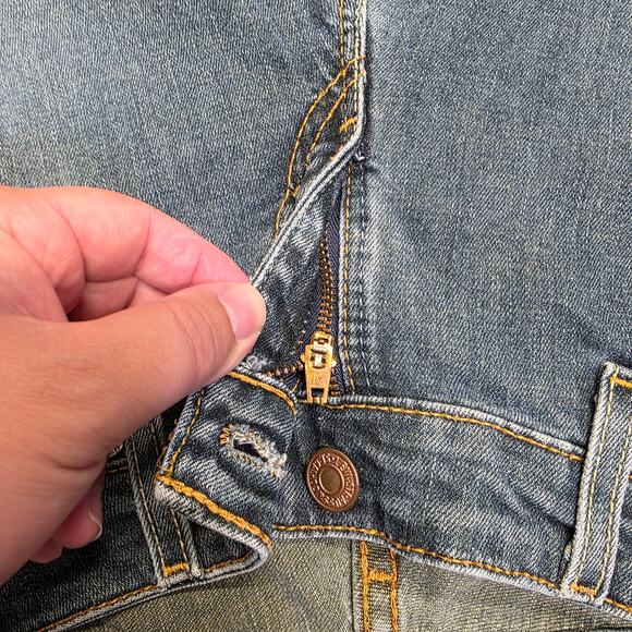 vtg Y2K grunge streetwear Levis 524 Too Superlow Stretch Bootcut Jeans sz jr. 7m - Picture 10 of 15